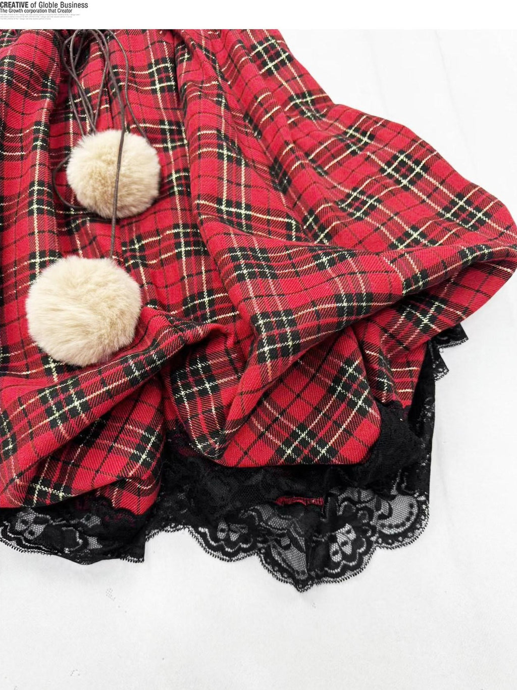 REDDACHIC Vintage Red Plaid Petite Cami Bubble Women'S Polyester Slip Mini Dresses