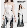 REDDACHIC_Vintage_White_Lace_Asymmetric_Ruffle_Cinched_Women'S_Strapless_Mini_Dresses_MISSTT