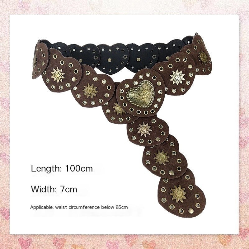 REDDACHIC_Wasteland_Denim_Heart_Metal_Rivet_Studded_Wide_Women'S_Leather_Belts_MISSTT