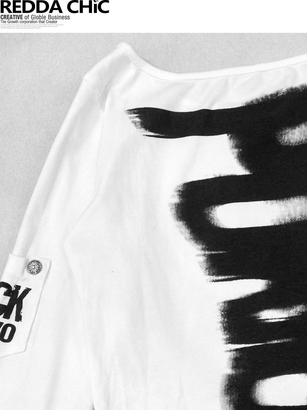REDDACHIC White Black Letter Print Cinched Waist Gothic Slim Women'S Long Sleeve T-Shirts