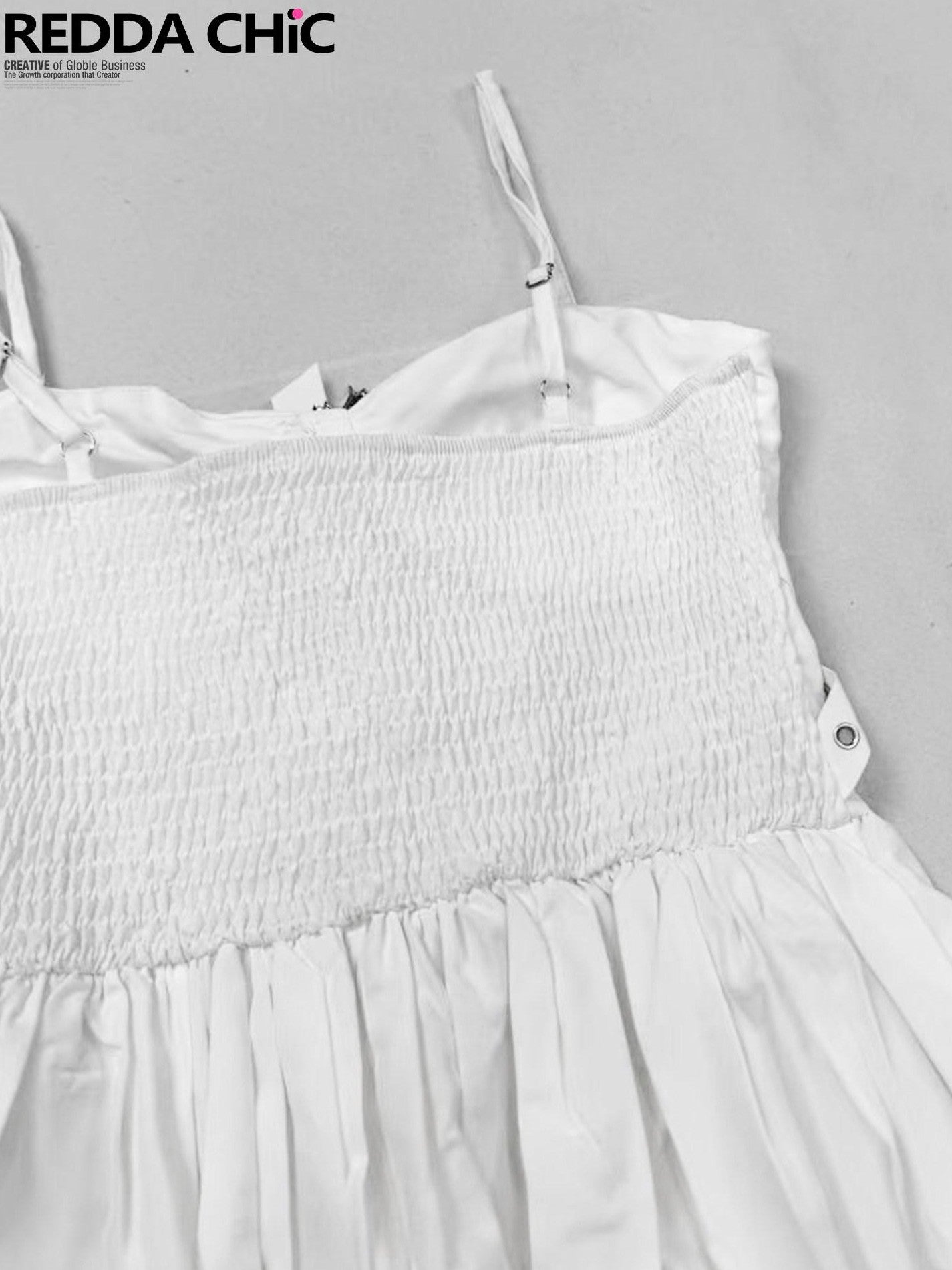 REDDACHIC White Gothic Puff Sleeve Cinched Waist Shawl Camisole Women'S Mini Dresses