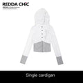 REDDACHIC_White_Grey_Patchwork_Striped_Slim_Zip_Hooded_Cross_Print_Women'S_Hoodies_MISSTT