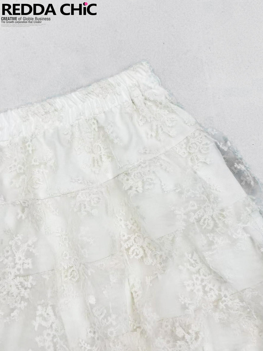 REDDACHIC White Lace Patchwork Tiered A Line High Waist Midi Women'S Lace Maxi Skirts