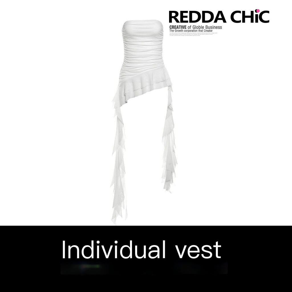 REDDACHIC_White_Retro_Asymmetric_Ruffle_Cropped_Women'S_Mesh_Strapless_Mini_Dresses_MISSTT