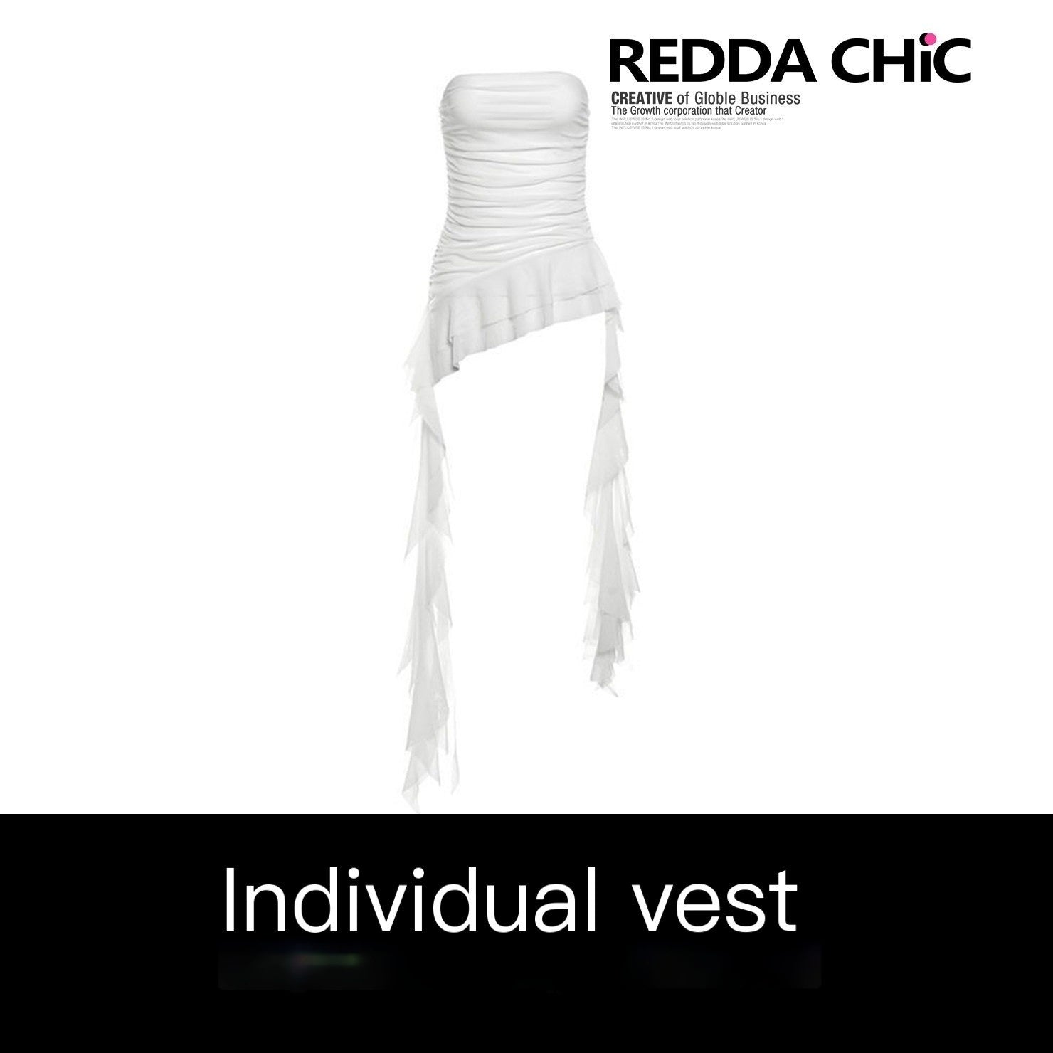REDDACHIC_White_Retro_Asymmetric_Ruffle_Cropped_Women'S_Mesh_Strapless_Mini_Dresses_MISSTT