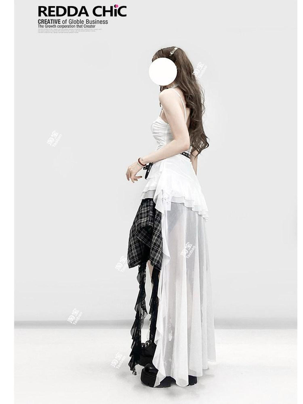 REDDACHIC White Tie Back Asymmetrical Slim Fit Spaghetti Strap Women'S Slip Mini Dresses
