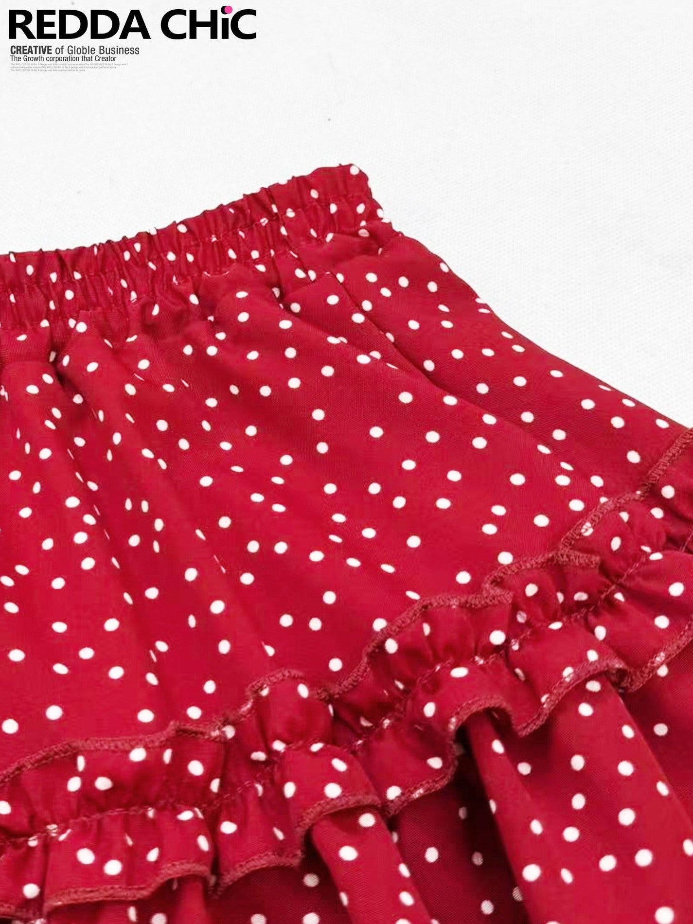 REDDACHIC Wine Red Polka Dot Tiered Ruffle Y2K High Waist Women'S Chiffon Mini Skirts