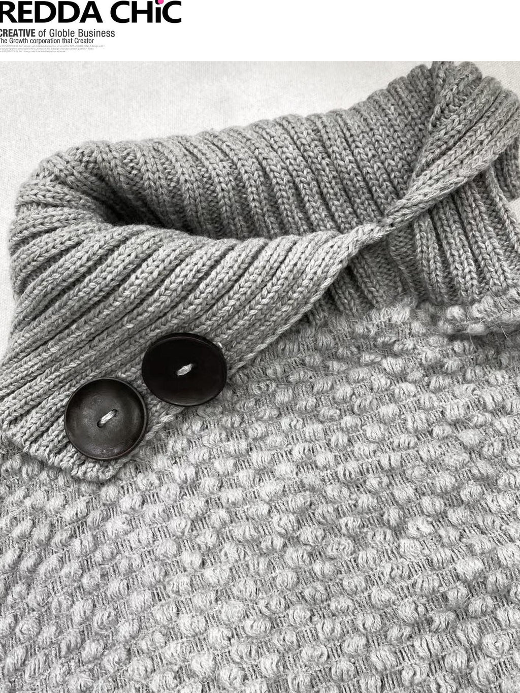 REDDACHIC Y2K Asymmetrical Fringe Shawl High Neck Loose Layered Women'S Knit Sweaters