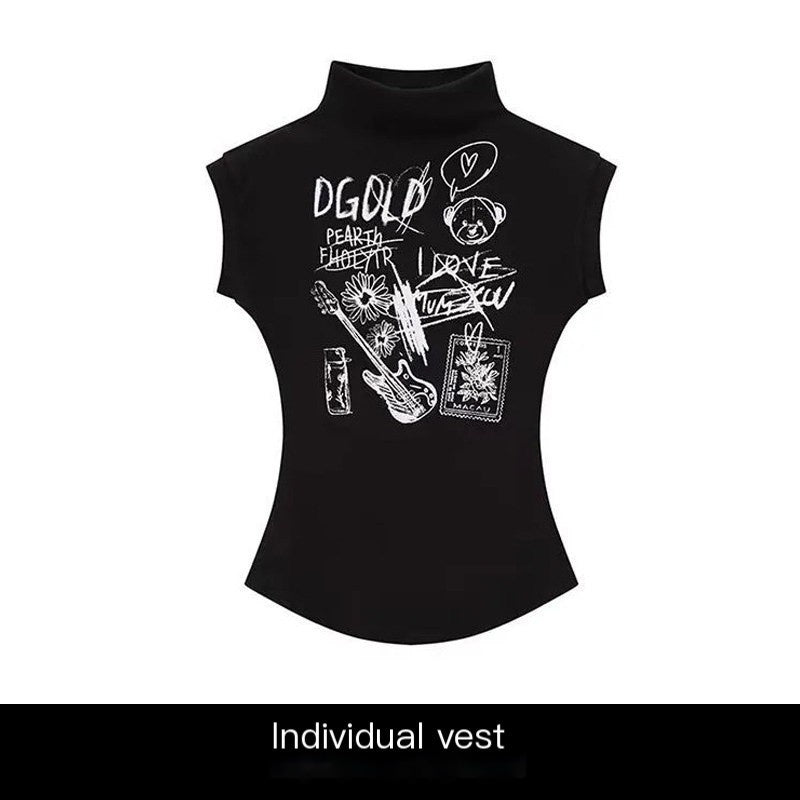 REDDACHIC_Y2K_Black_Letter_Cartoon_Print_Cropped_Slim_High_Waist_Women'S_Tank_Tops_MISSTT