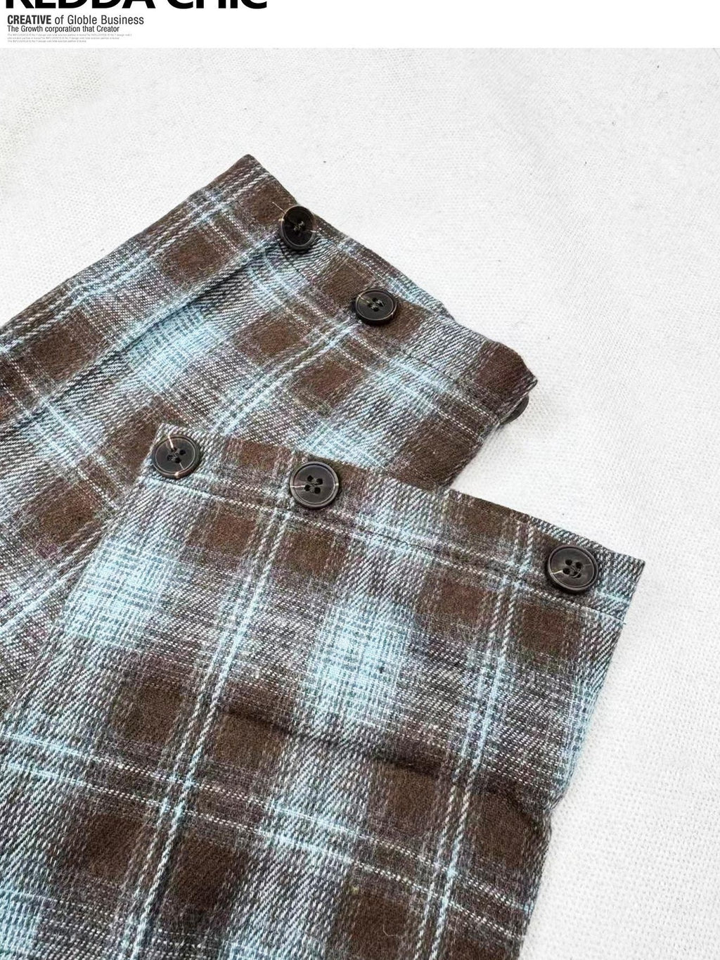 REDDACHIC Y2K Blue Plaid Shirt Sleeve Top Black Vest Bodycon Women'S Top & Skirt Sets