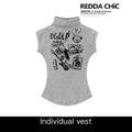 REDDACHIC_Y2K_Retro_Letter_Print_Cropped_High_Neck_Fitted_Women'S_Short_Sleeve_T-Shirts_MISSTT