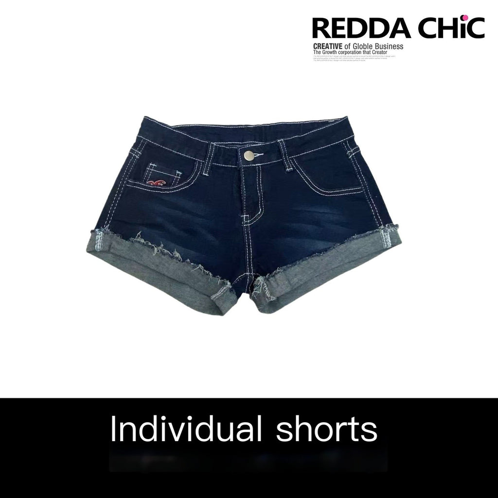 REDDACHIC_Y2K_Retro_Low_Rise_Ultra_Short_Slim_Straight_Women'S_Denim_Shorts_MISSTT