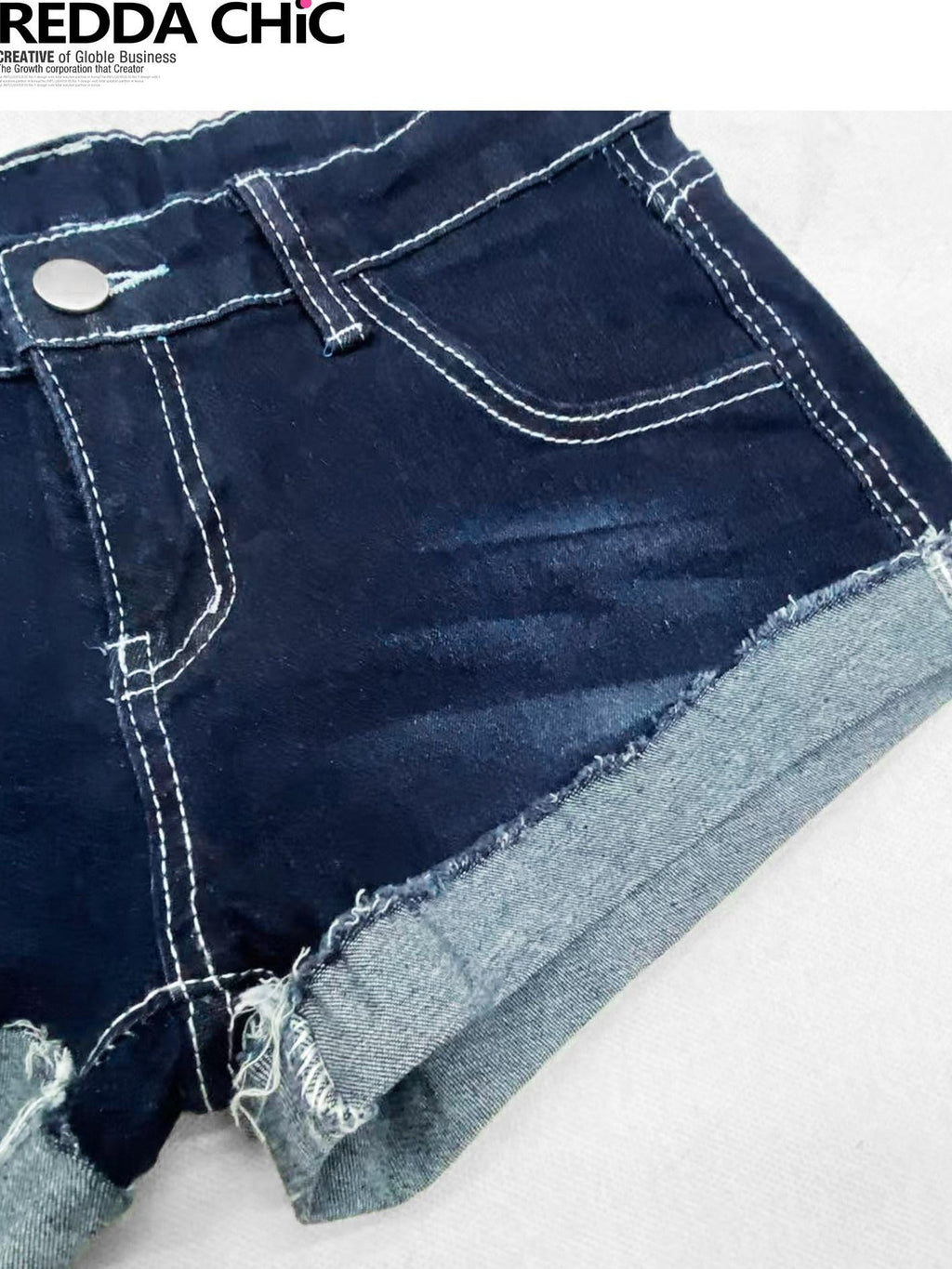 REDDACHIC Y2K Retro Low Rise Ultra Short Slim Straight Women'S Denim Shorts