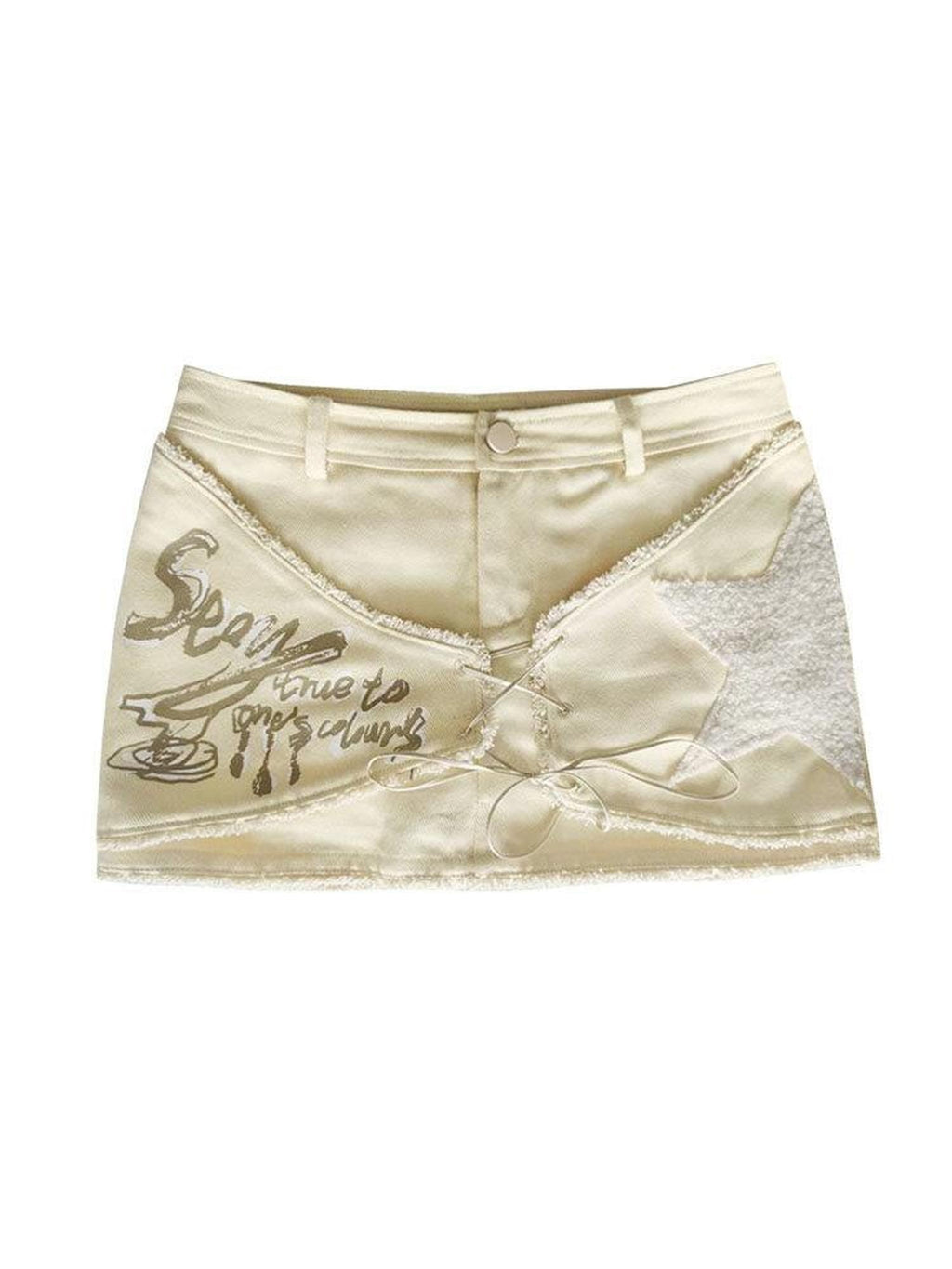 WSW 100 Percent Cotton Low Rise Fresh Bodycon Mini Casual Women Ivory Skorts