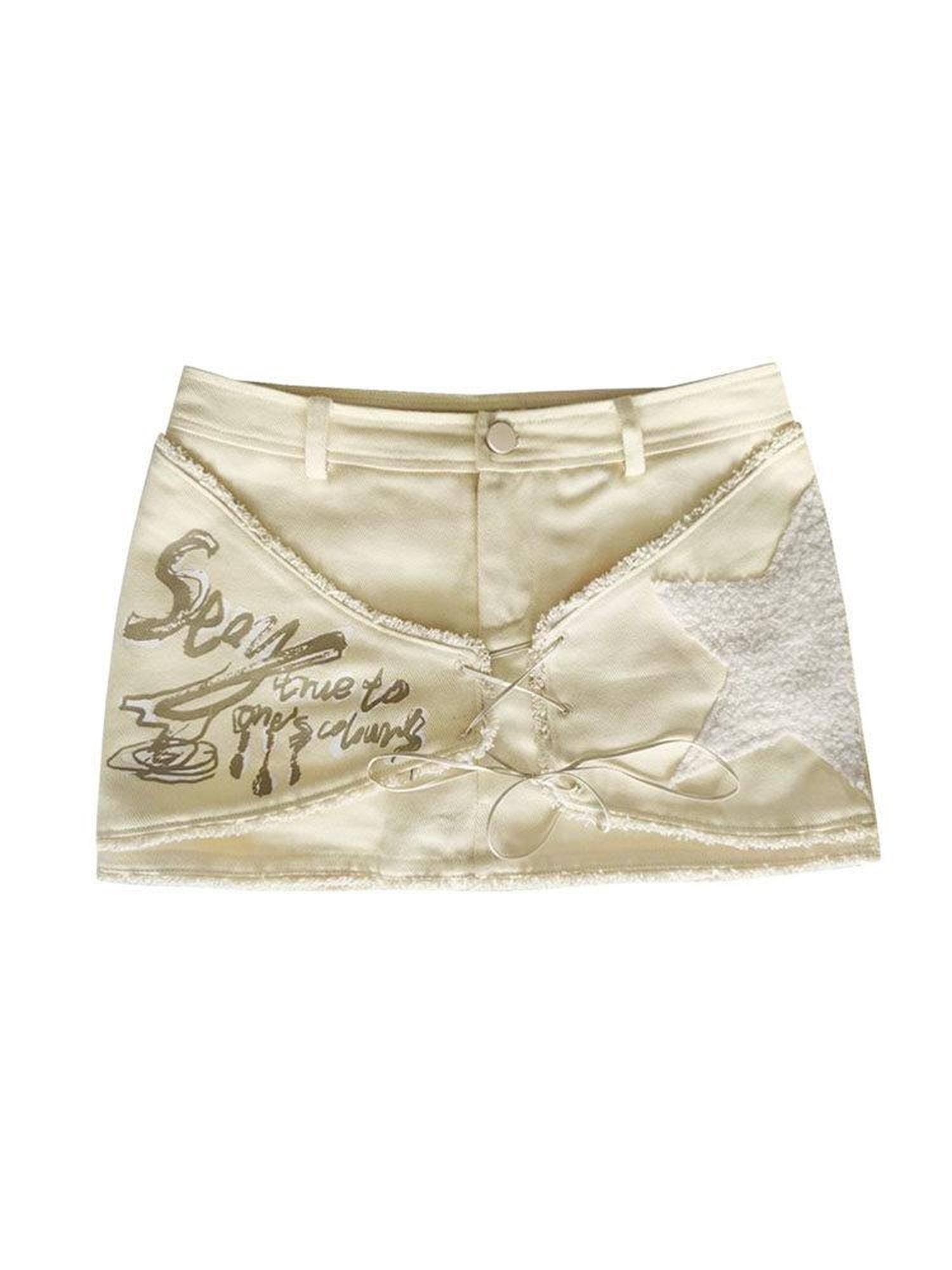WSW 100 Percent Cotton Low Rise Fresh Bodycon Mini Casual Women Ivory Skorts