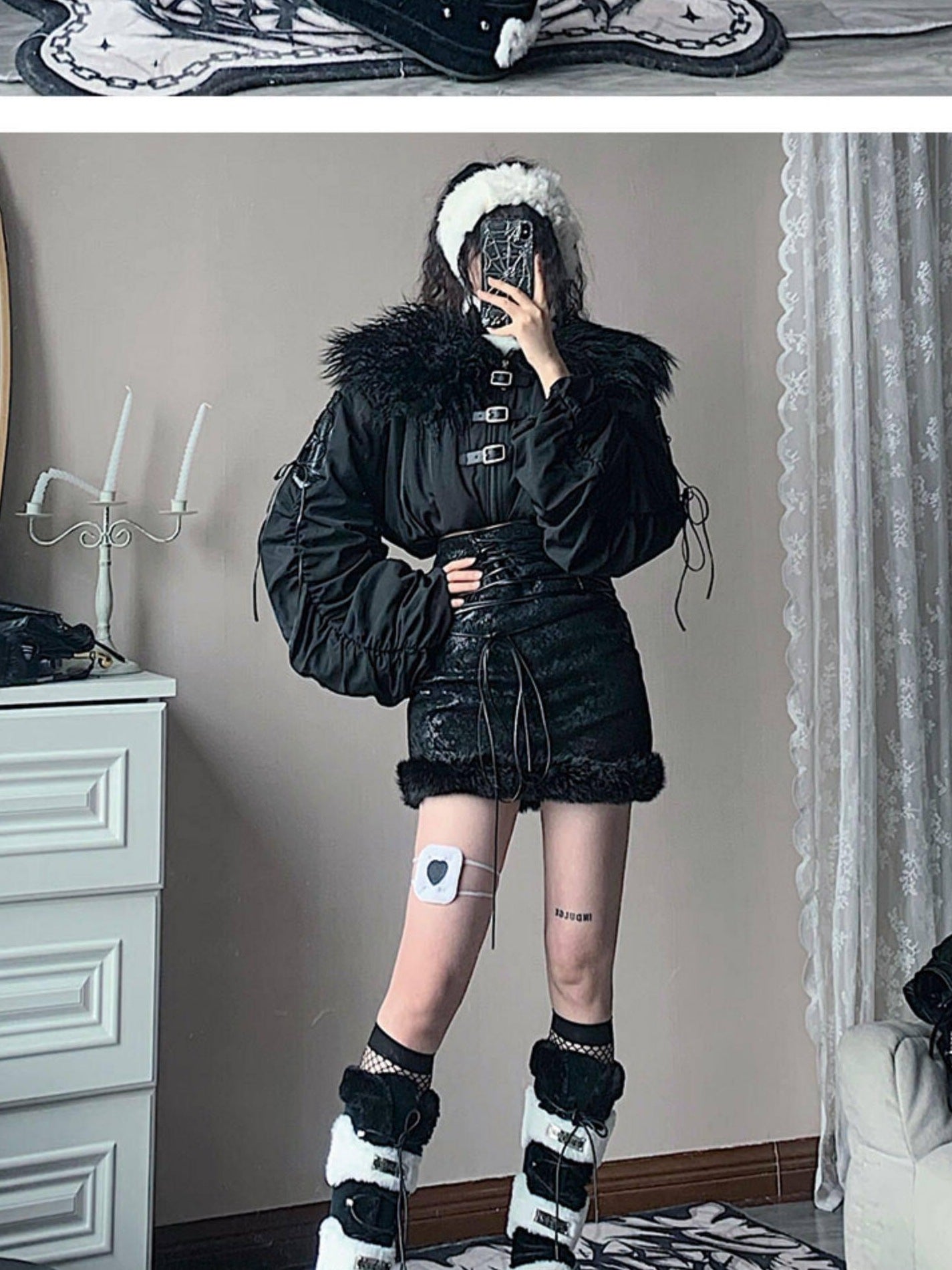 WSW Black Zippered Oversized Streetwear Long Sleeve Unique Collar Cropped Jackets