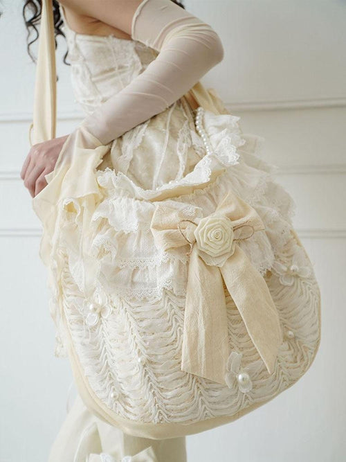WSW Bow Accent Trendy Canvas Snap Closure Solid Beige Youth Cross Body Bags