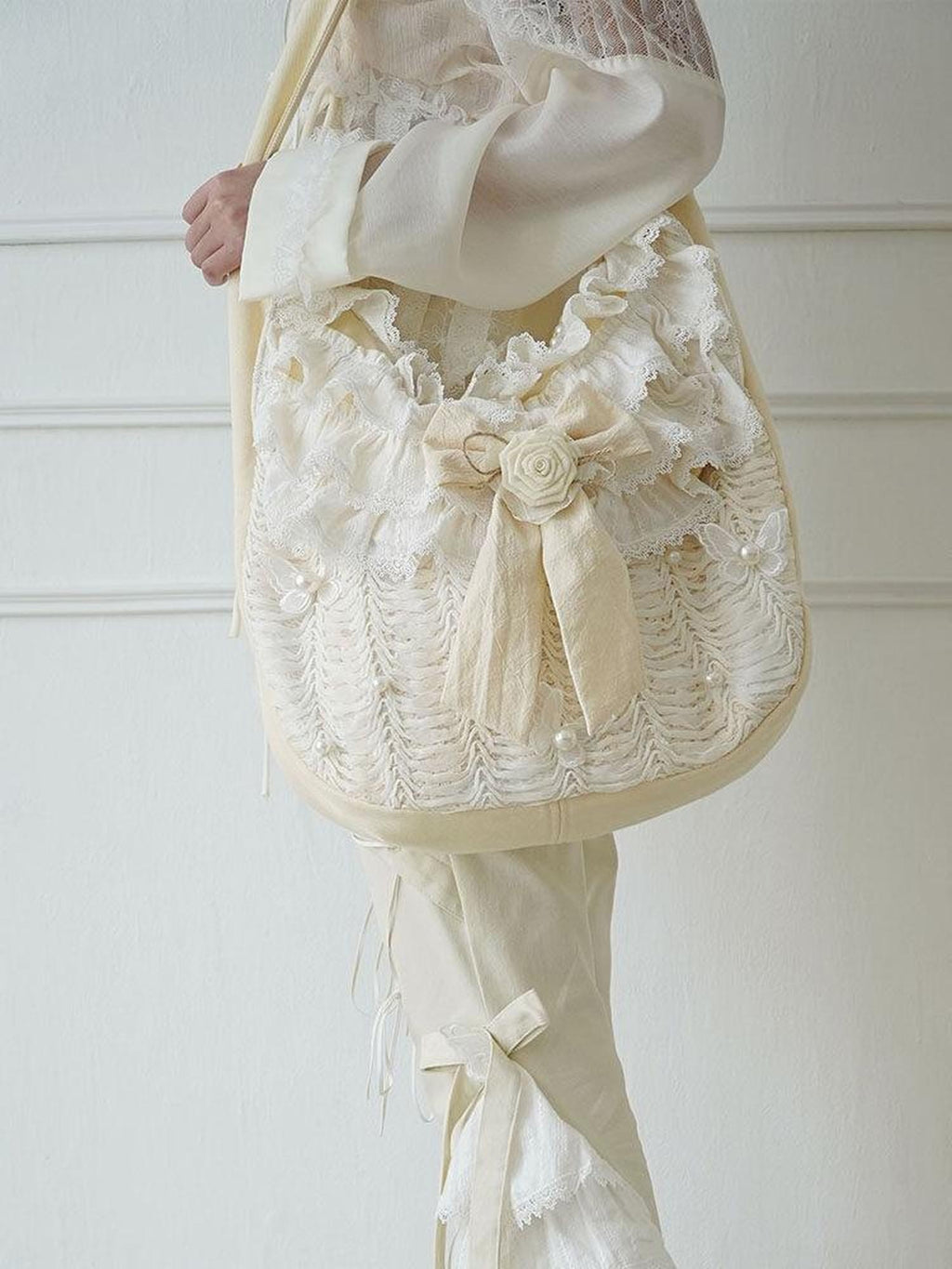 WSW Bow Accent Trendy Canvas Snap Closure Solid Beige Youth Cross Body Bags