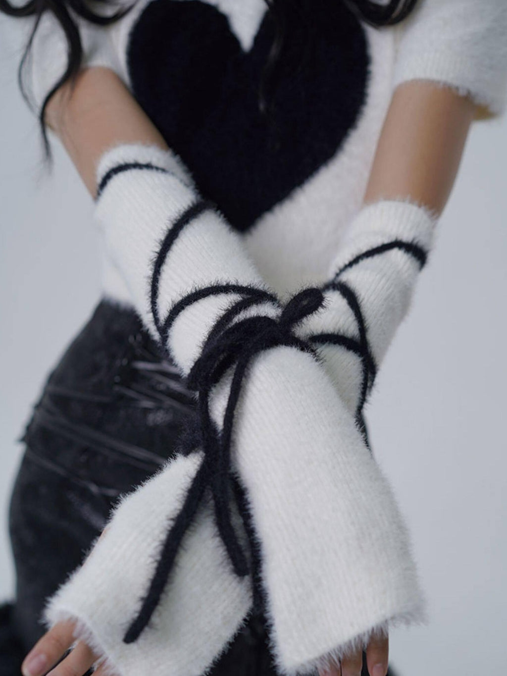 WSW Cozy Faux Wool High Neck Cropped Sweet Style Ivory Pullover Knitwear Sweaters