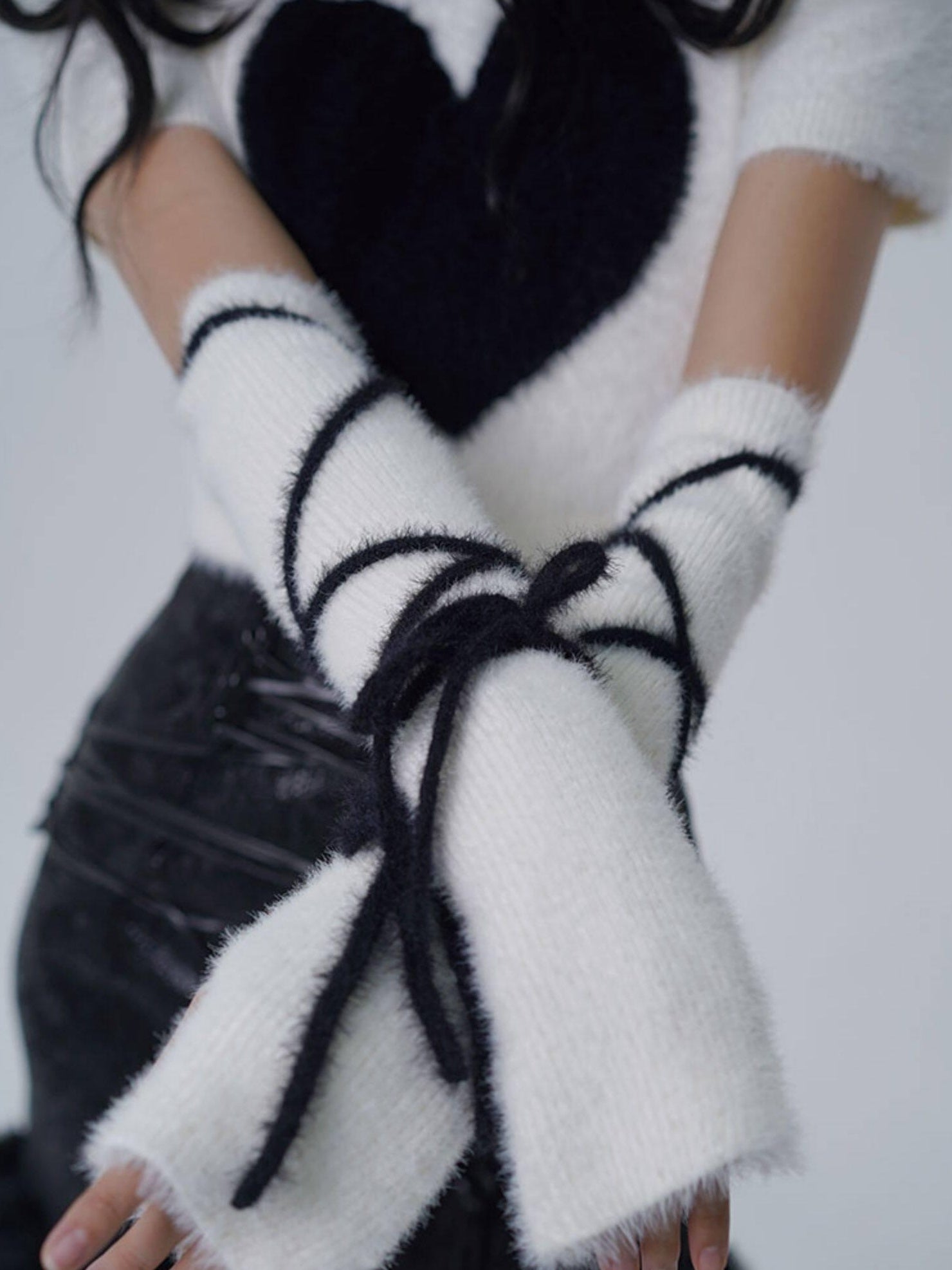 WSW Cozy Faux Wool High Neck Cropped Sweet Style Ivory Pullover Knitwear Sweaters