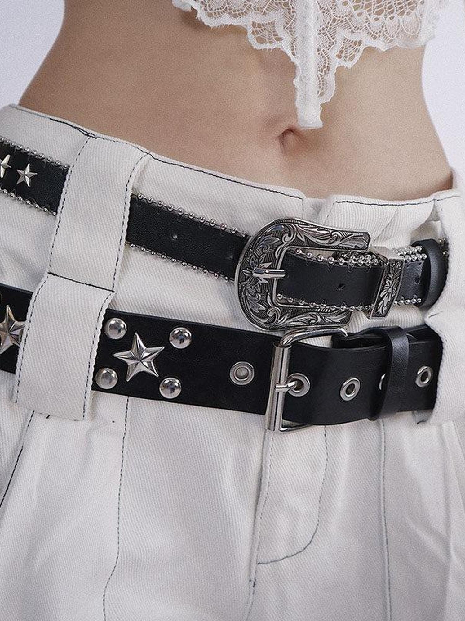 WSW Durable Pu Leather Hip Hop Style Unisex Youth Slim Wide Alloy Buckle Belts