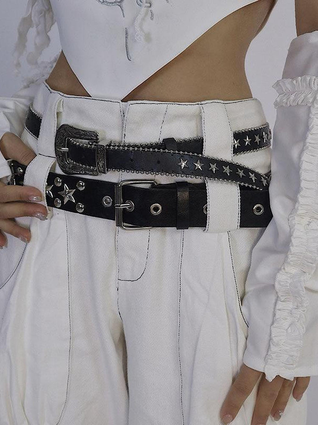 WSW Durable Pu Leather Hip Hop Style Unisex Youth Slim Wide Alloy Buckle Belts