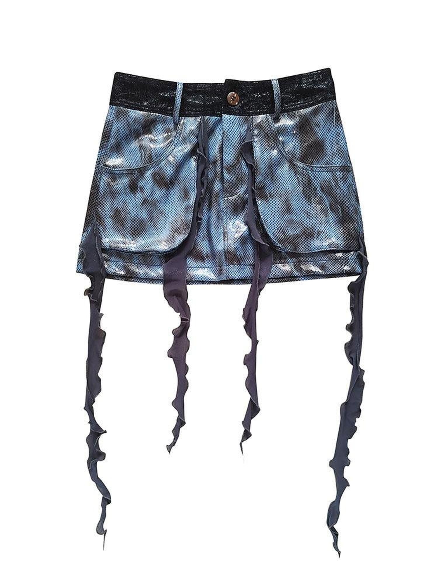 WSW Faux Leather Chic Slim Fit A Line Mid Waist Women Daily Date Navy Mini Skirts