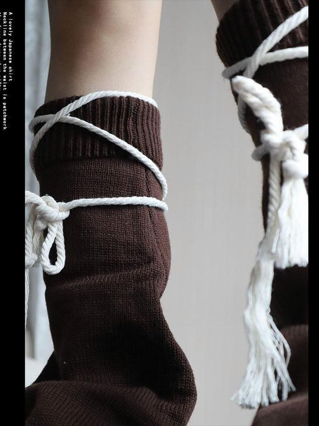 WSW Leg Shaping Knitted Long Solid Coffee Khaki Women Over The Knee Leg Warmers