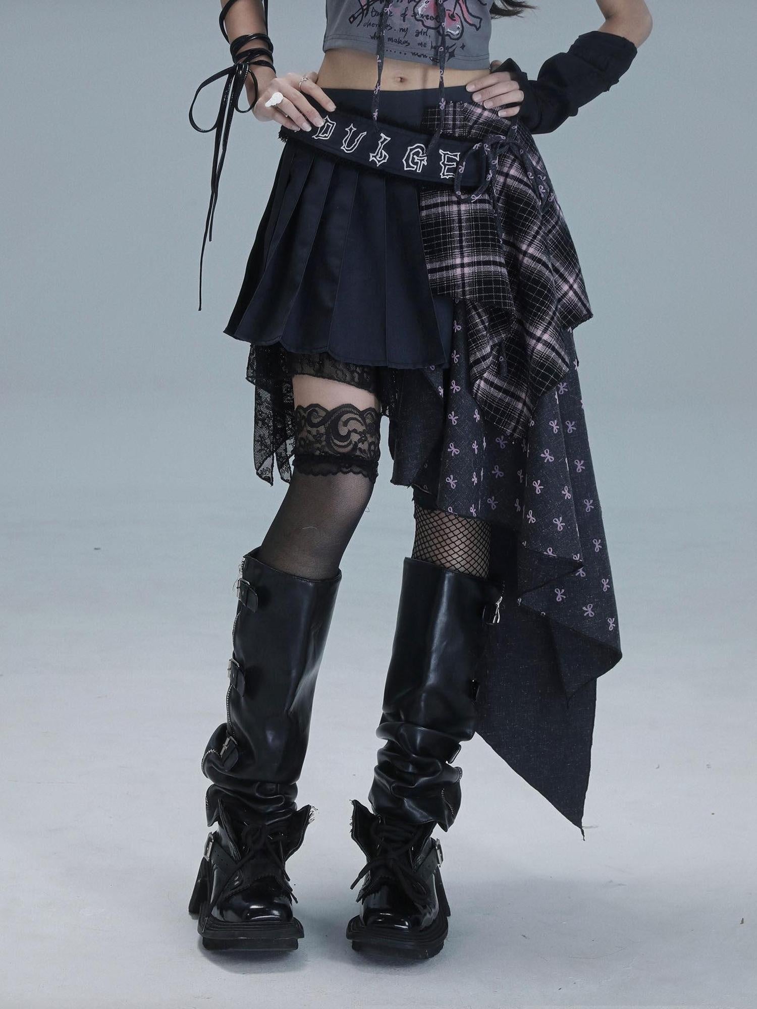 WSW Low Waist Asymmetric Romantic Loose Fit Casual Women Polyester Midi Skirts