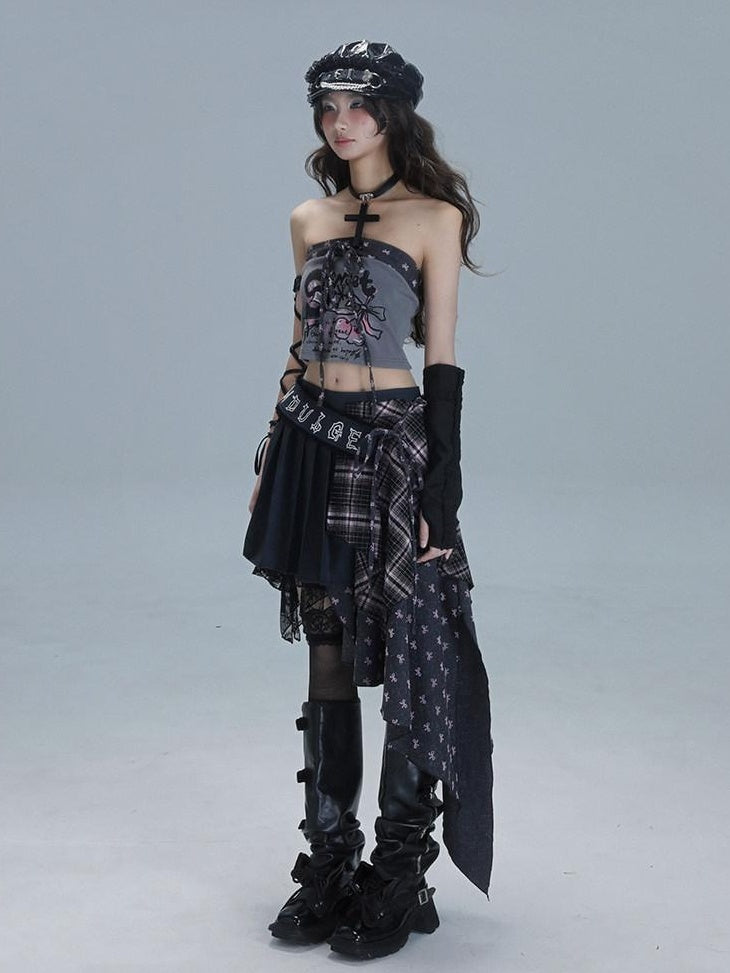 WSW Low Waist Asymmetric Romantic Loose Fit Casual Women Polyester Midi Skirts