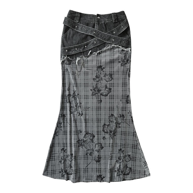 WSW_Low_Waist_Fishtail_Slim_Fit_Patchwork_Polyester_Cotton_Women_Black_Maxi_Skirts_MISSTT