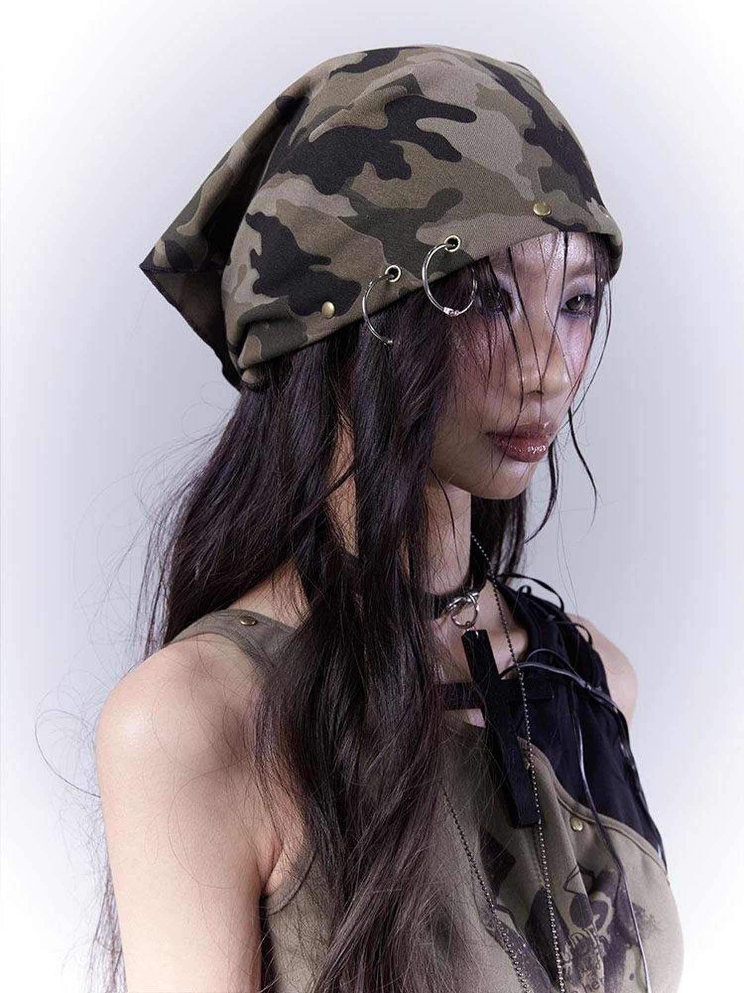 WSW Multifunctional Lightweight Cotton Triangle Bandana Unisex Olive Green Headdresses