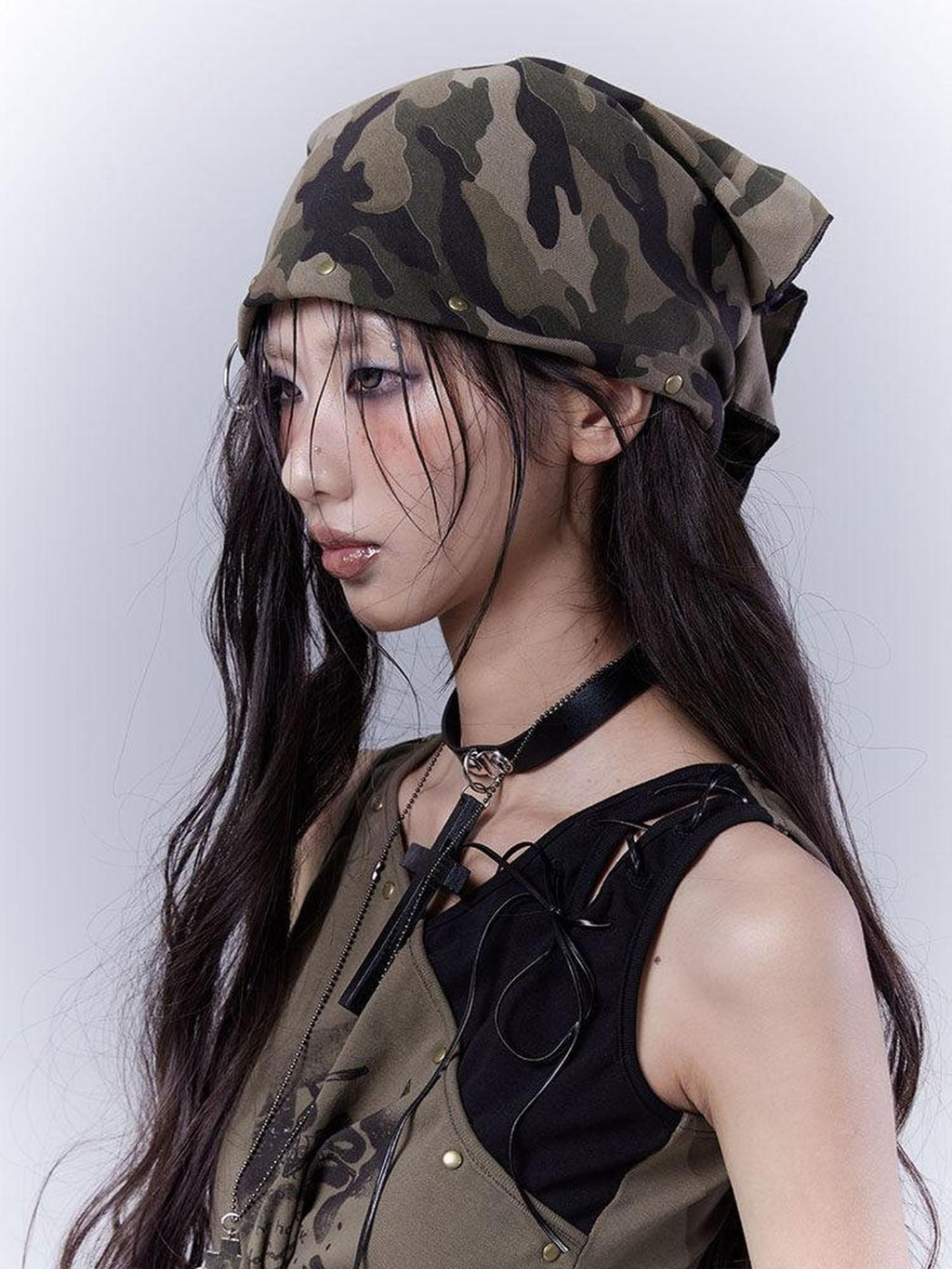 WSW Multifunctional Lightweight Cotton Triangle Bandana Unisex Olive Green Headdresses
