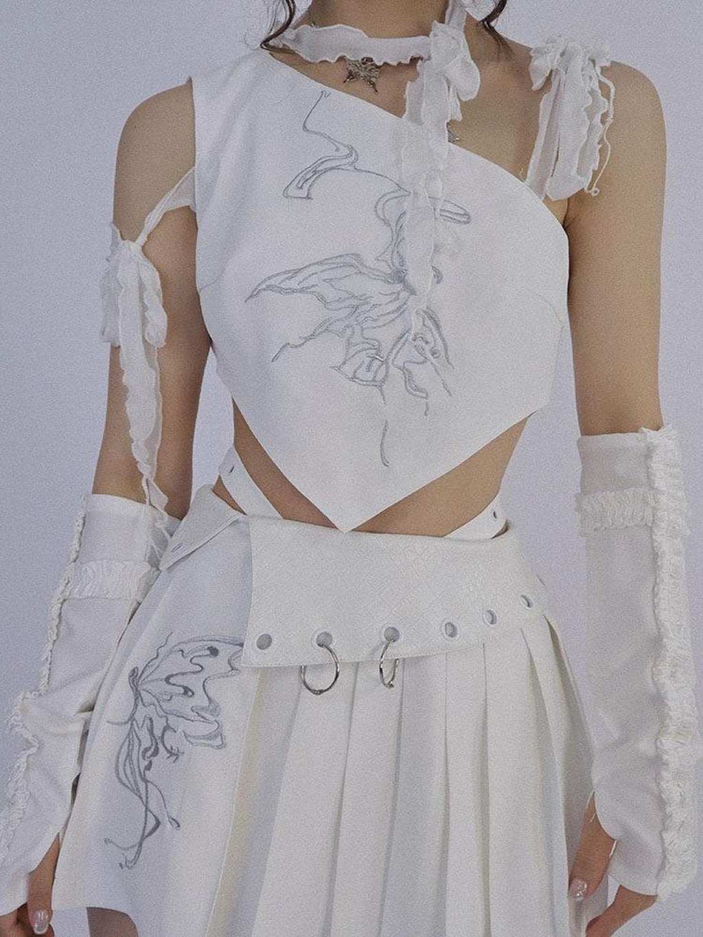 WSW Original Design Asymmetrical One Shoulder White Solid Women Tank Tops