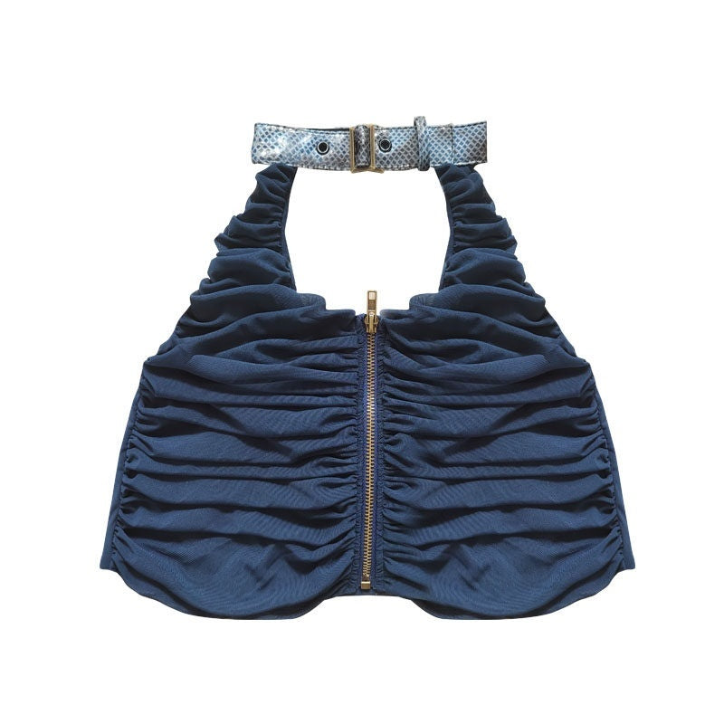 WSW_Original_Design_Cropped_Halter_Navy_Lightweight_Sleek_Tank_Tops_MISSTT