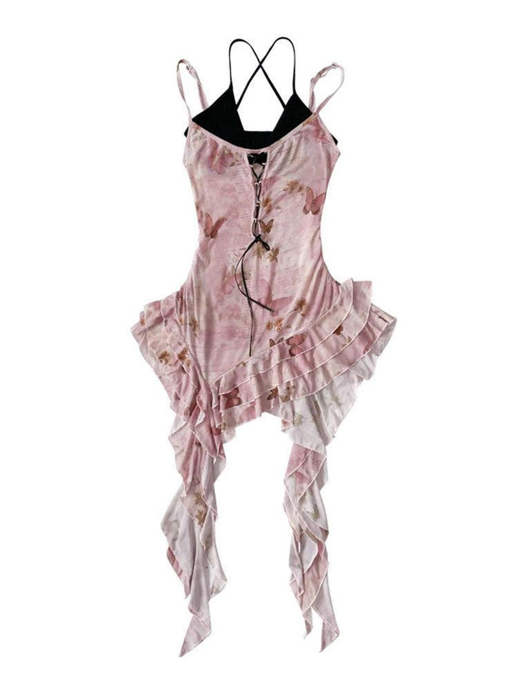 WSW Original Design Spaghetti Strap No Padding Black Pink Slip Mini Dresses