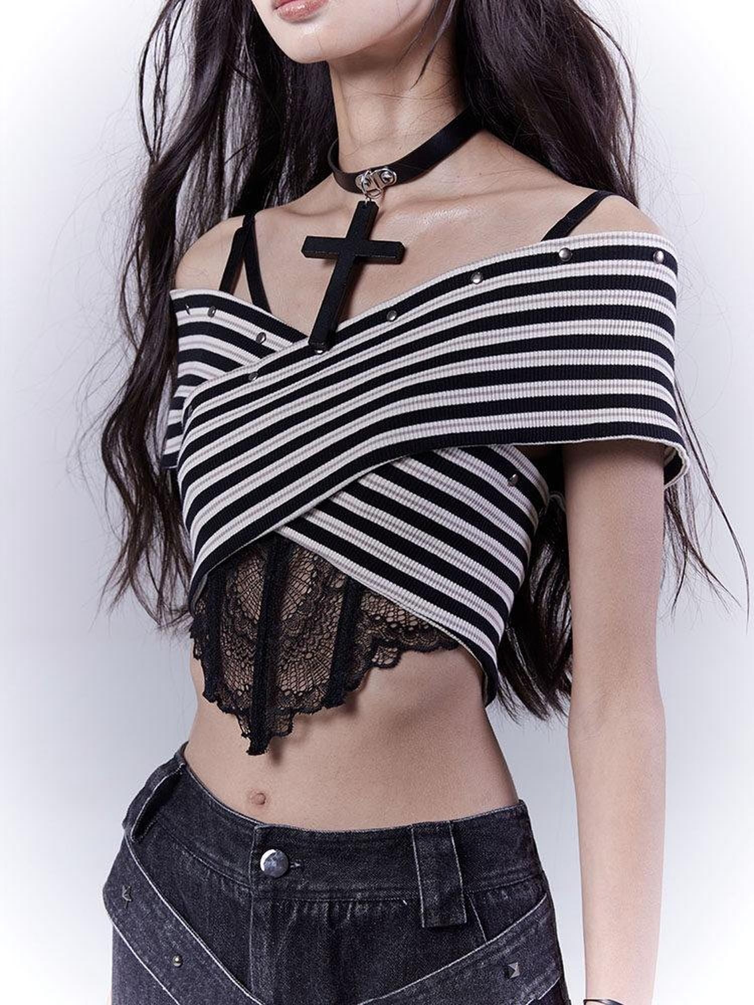 WSW Original Design Striped Cropped Unpadded Women Cotton Tube Tops / Bandeaus
