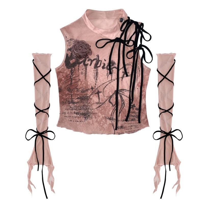 WSW_Original_Hand_Painted_Cropped_Halter_Stretch_Women_Black_Pink_Tank_Tops_MISSTT