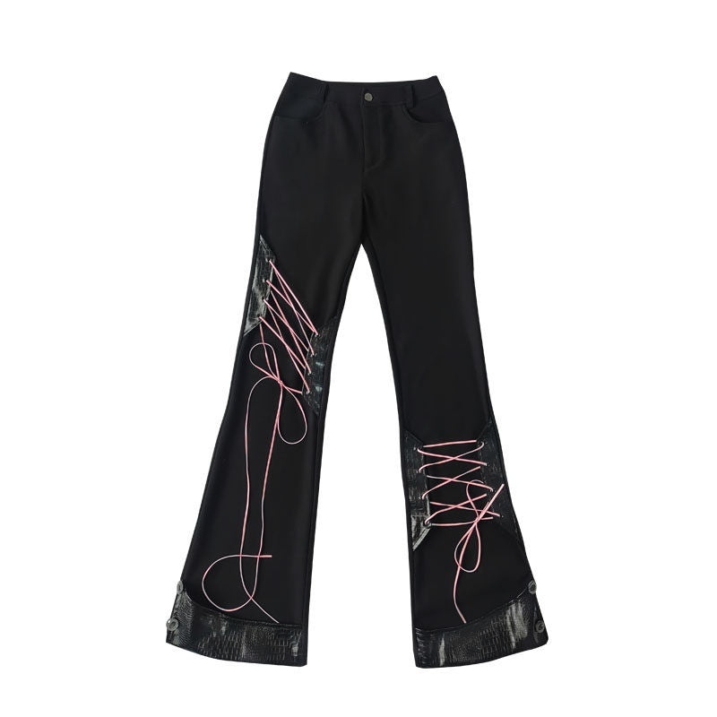 WSW_Original_Micro_Flare_Low_Waist_Black_Polyester_Women_Student_Casual_Flare_Pants_MISSTT