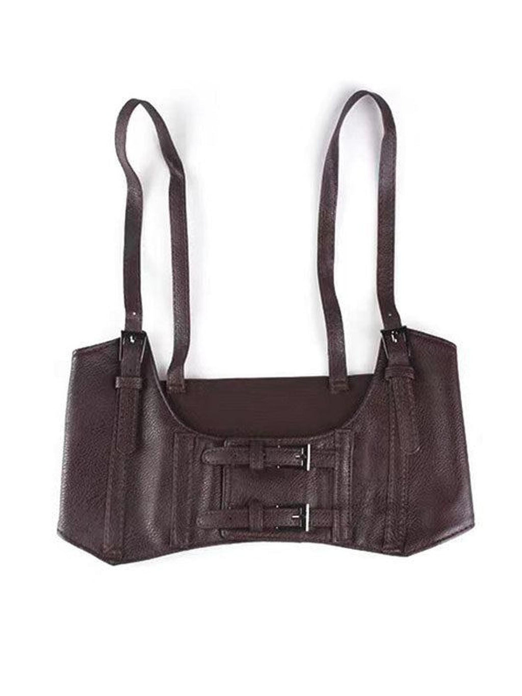 WSW Pu Leather Belted Waist Cinch Alloy Buckle Unisex Youth Black Coffee Vests