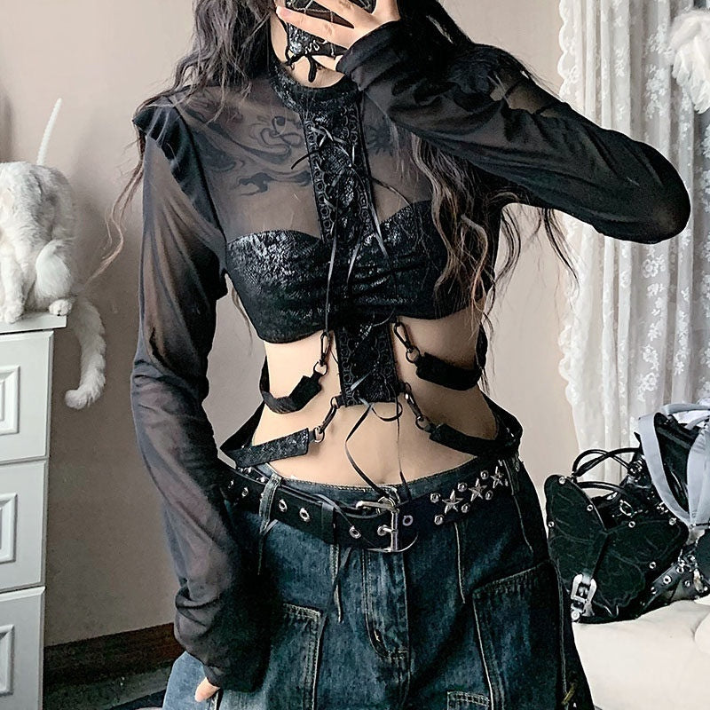 WSW_Pu_Leather_Slim_Fit_Cropped_Long_Sleeve_Original_Burgundy_Black_Blouses_MISSTT