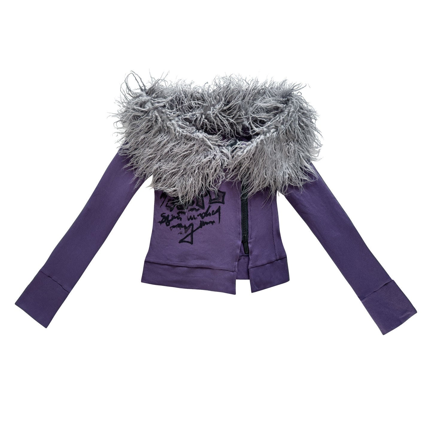 WSW_Sexy_Slim_Fit_Off_Shoulder_Women_Purple_Letter_Print_Zip_Long_Sleeve_T-Shirts_MISSTT