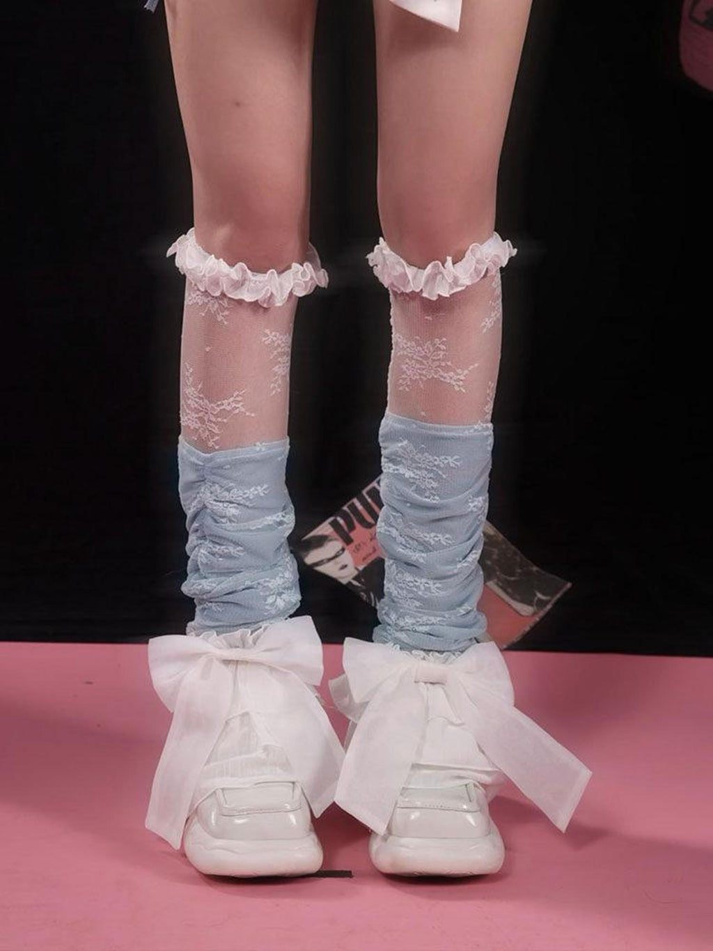 WSW Slimming Lightweight Girly Mid Calf Women Dusty Pink Blue Gray Leg Warmers