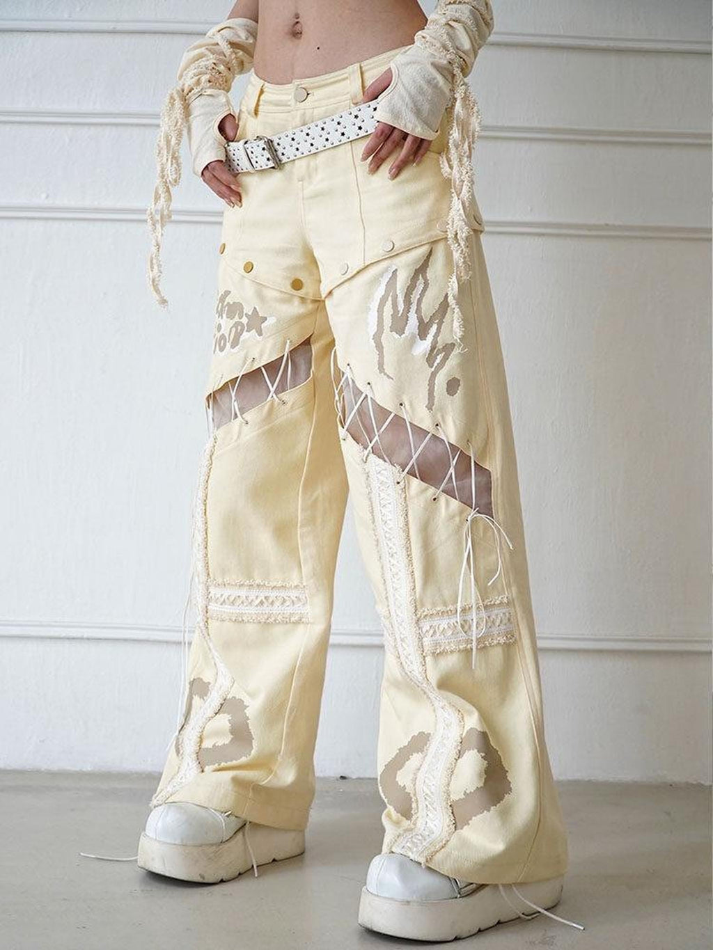WSW Soft Cotton Blend Original Low Rise Long Beige Everyday Casual Straight Pants