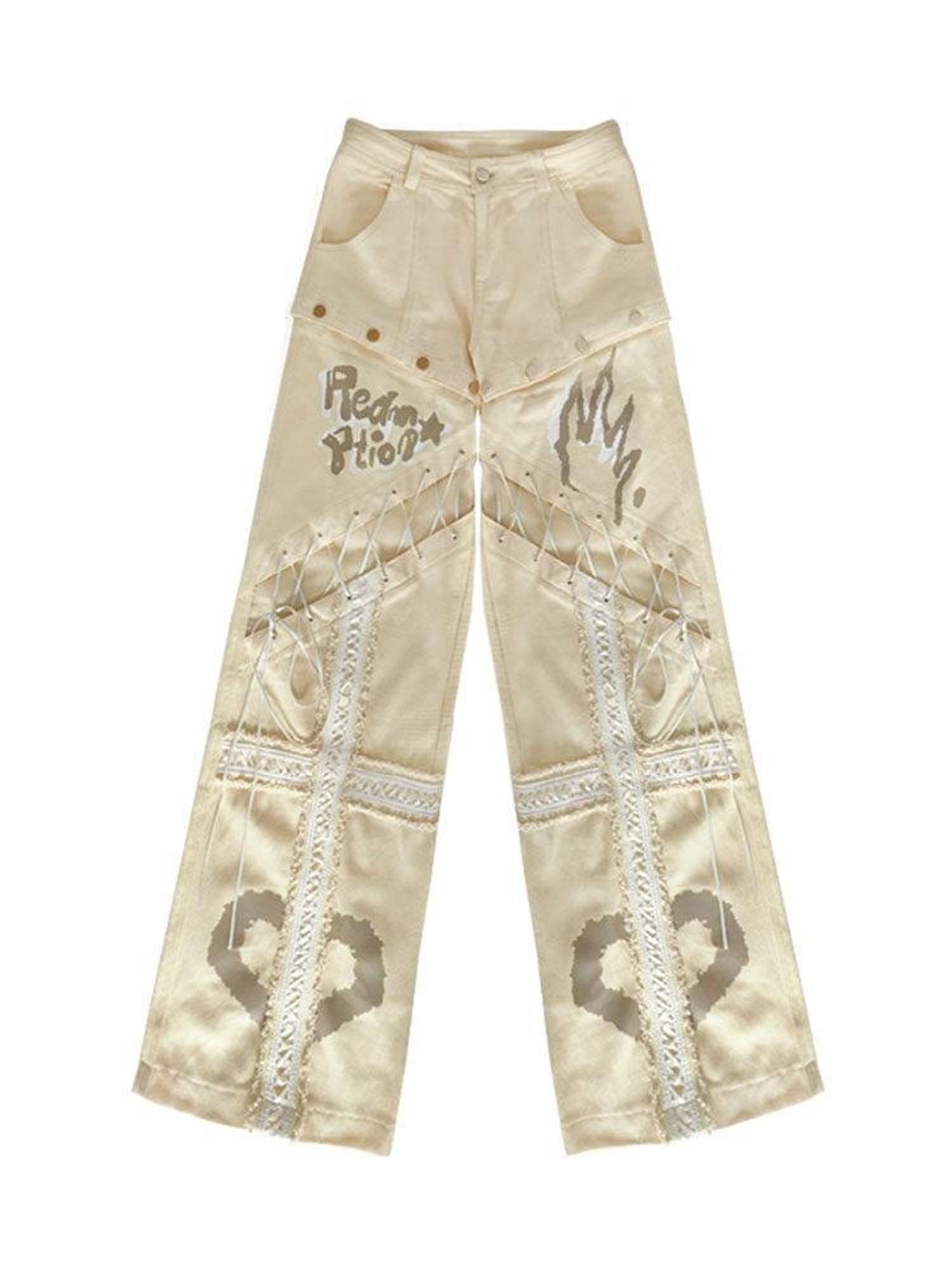 WSW Soft Cotton Blend Original Low Rise Long Beige Everyday Casual Straight Pants