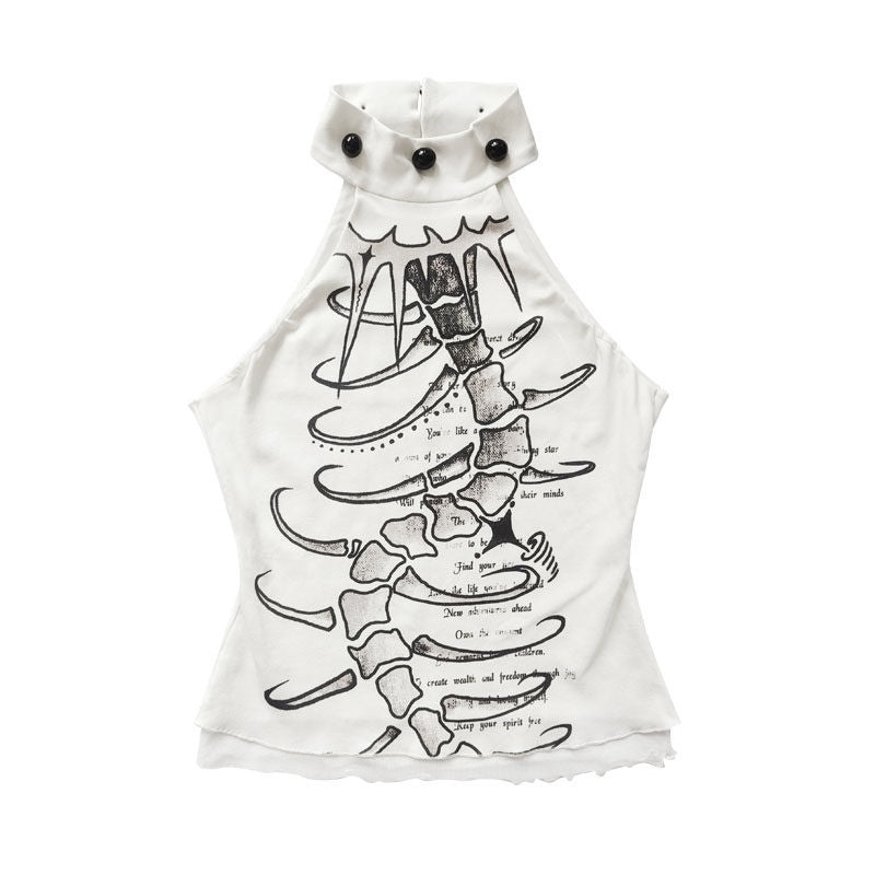 WSW_Soft_Cotton_Spandex_Printed_Fitted_Halter_Neck_Women_White_Tank_Tops_MISSTT