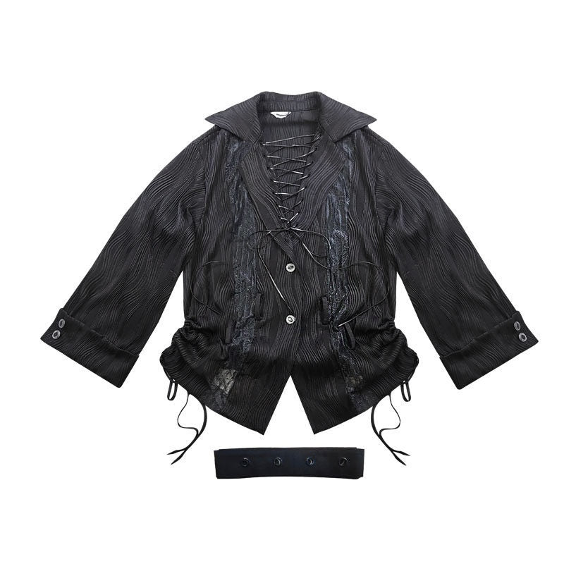 WSW_Stretch_Polyester_Loose_V-neck_Long_Sleeve_Midlength_Black_Overshirts_MISSTT