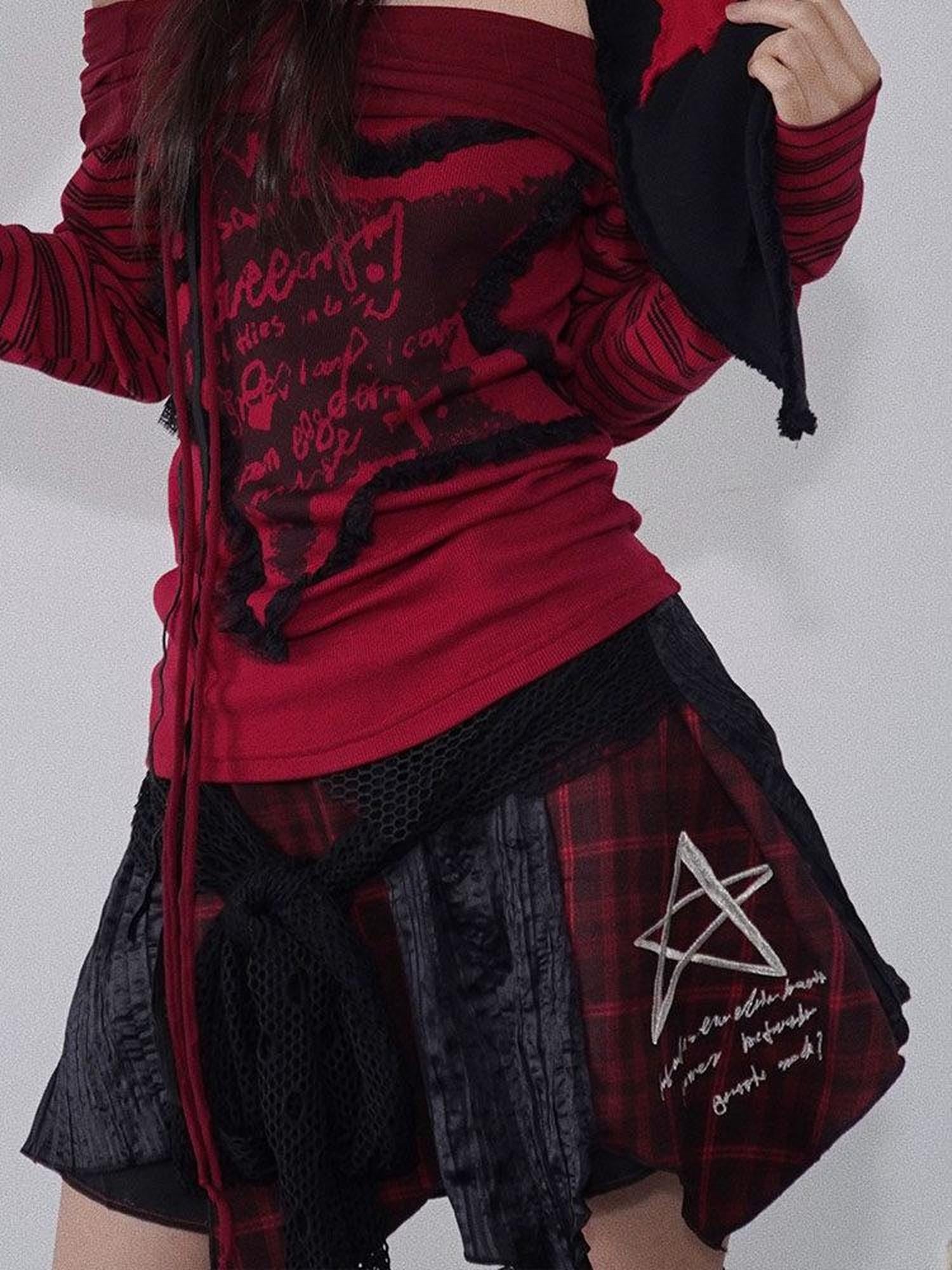 WSW Stretchy Low Waist Asymmetrical Versatile Women Red Black Mini Skirts