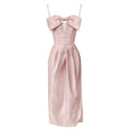 WSW_Sweet_Bow_Halter_Square_Neck_Girly_Soft_Pink_Bridal_Party_Date_Slip_Midi_Dresses_MISSTT