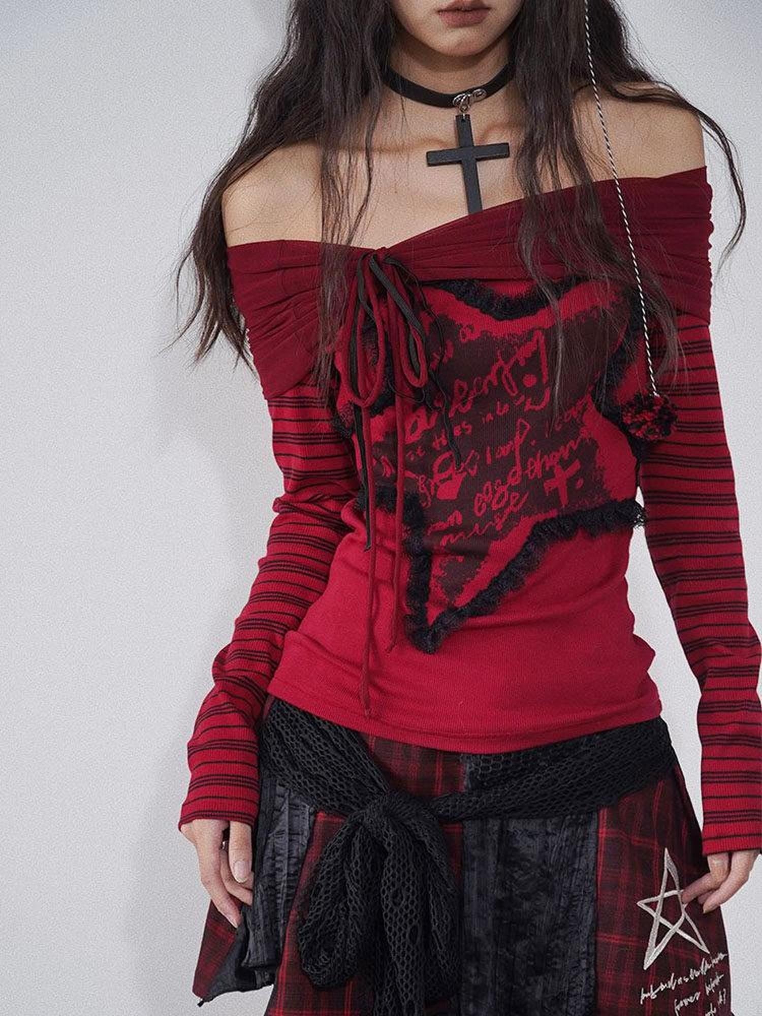 WSW Wine Red Boat Neck Slim Fit Street Women Cotton Blend Long Sleeve T-Shirts